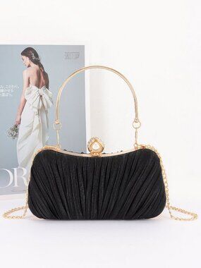 Pleated Polyester Party Clutch